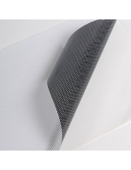 MICRO2 - Microperforé Blanc Brillant/Noir adh permanent incolore